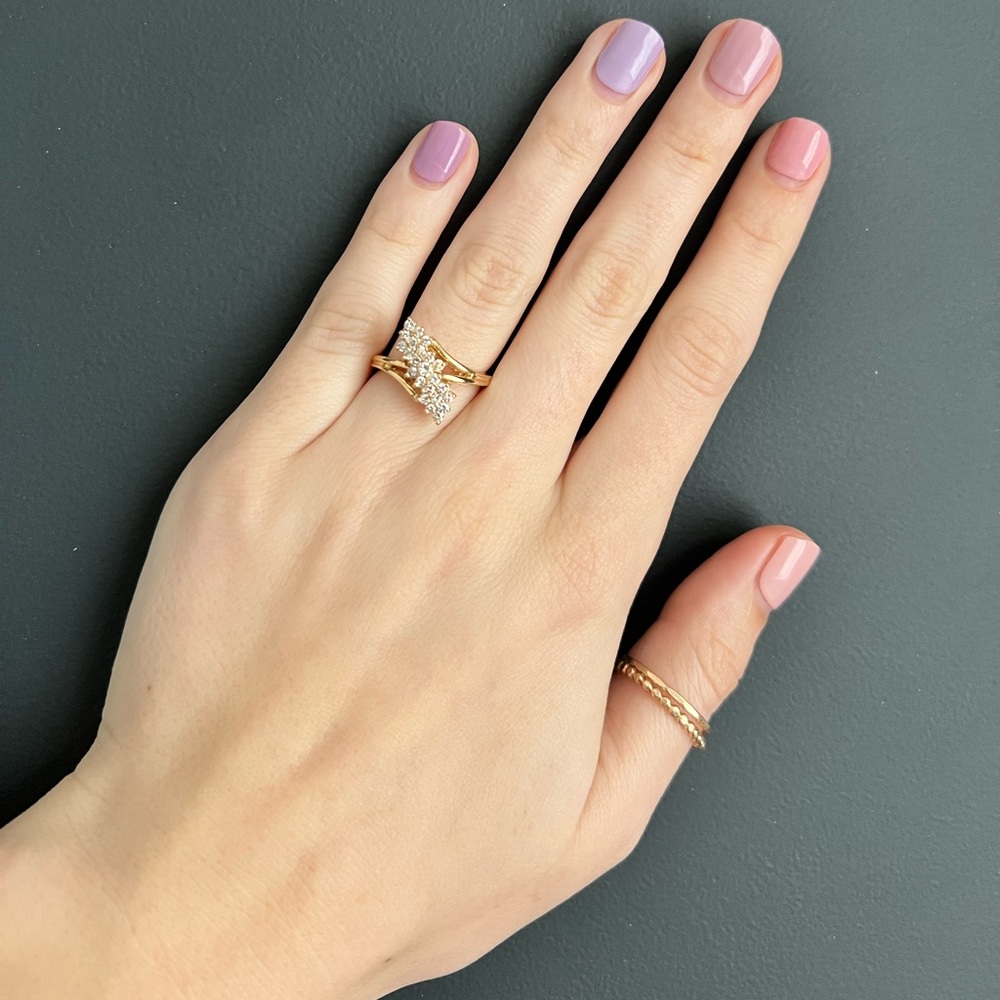 14k Yellow Gold Diamond Cluster Ring w/ Detailed Appraisal